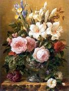 unknow artist, Floral, beautiful classical still life of flowers.125